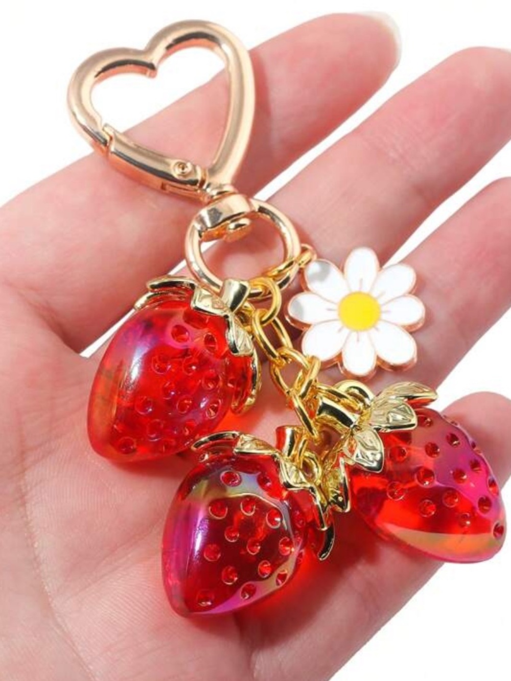 Strawberry Charm Keychain Bag Charm - Red